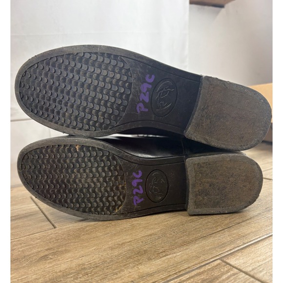 Devon Aire Black Leather Tall Riding Boots Lace Up Zip Back Women Size 7 - Picture 5 of 11